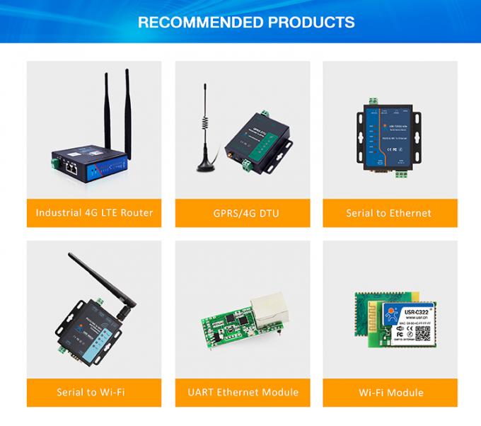 PUSR USR- N510 Industrial Modbus Gateway Serial RS232 RS485 RS422 To Ethernet Converter With AT Command Function IoT Device 2
