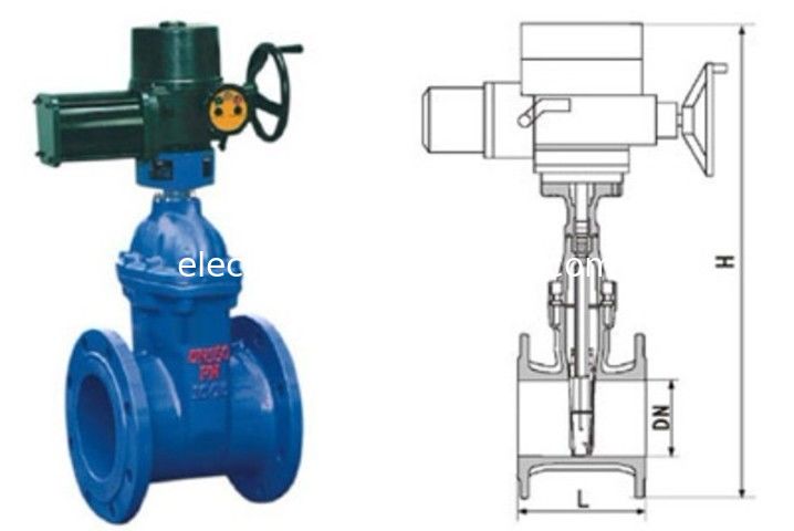 RVEX electric resilient seated gate power station valve grey cast iron 50 - 400mm