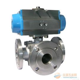 good price Small Three-Way Ball Power Station Valve With Pneumatic Actuator online