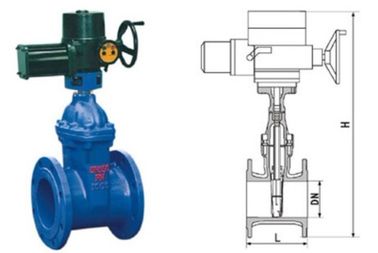 good price RVEX electric resilient seated gate power station valve grey cast iron 50 - 400mm online