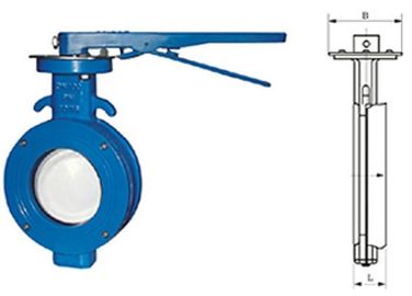 good price WBLX single eccentric manual wafer soft seat butterfly valve dimension 200mm online