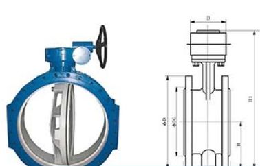 good price FBGXD342 Bi - eccentric wormed soft seat butterfly valve 0.6MPa, 1.0MPa, 1.6MPa online